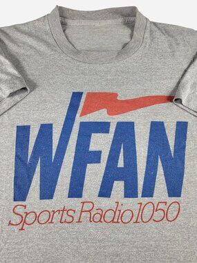 vintage WFAN new york sports radio gray tee size M